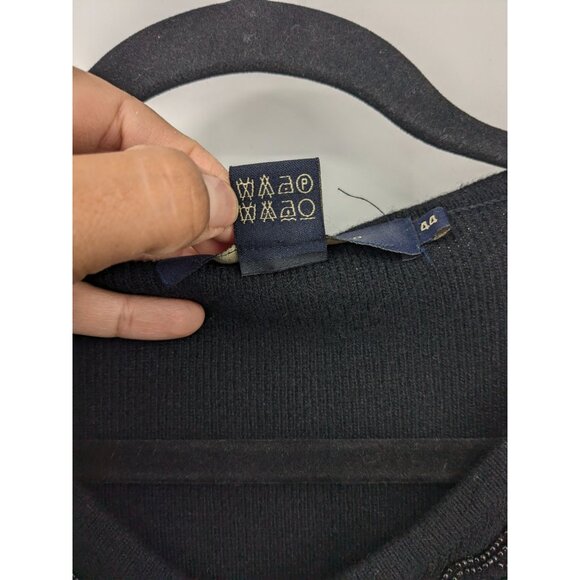 Lifelike Lindarico Knit Sweater Women Size M Pullover Angora Wool Beaded Floral - Picture 10 of 10